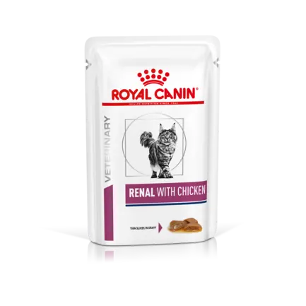 Дієтичний вологий корм Royal Canin RENAL CAT CHICKEN (шматочки в соусі) для котів 85 г