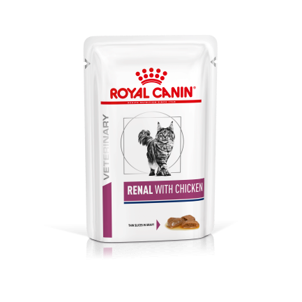 Дієтичний вологий корм Royal Canin RENAL CAT CHICKEN (шматочки в соусі) для котів 85 г