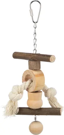 Іграшка для птахів Trixie з дерев'яними намистинами і корою дерева, 20 см