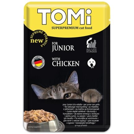 TOMi Superpremium Junior ТОМІ ДЛЯ КОШЕНЯТ консерви для кошенят, вологий корм, пауч 100г 0,1 кг