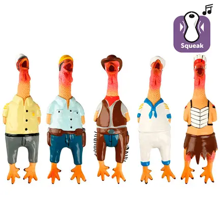 Flamingo Chicken Village People ФЛАМІНГО ЧІКЕН ВІЛЕДЖ латексна іграшка з пищалкою для собак 24х7х5 см