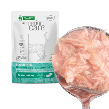 Nature's Protection Superior Care Kitten Immune System Support Tuna & Sea Bass Вологий корм для кошенят для підтримки імунної системи з тунцем і морським окунем, 70 г: додаткове фото 5