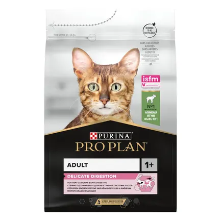 Сухий корм PRO PLAN Adult 1+ Delicate Digestion для дорослих котів з чутливим травленням та вибагливих до їжі з ягням 3 кг