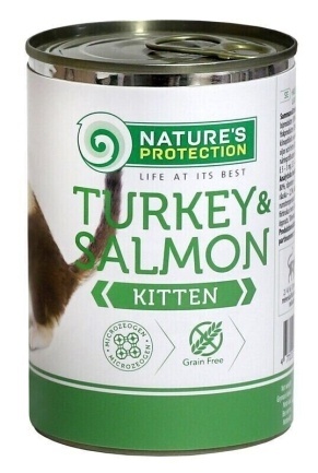 Вологий корм для кошенят з індичкою та лососем Nature&#039;s Protection Kitten Turkey&amp;Salmon 400г