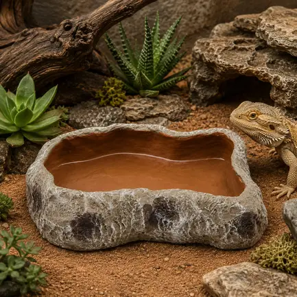 Миска для тераріуму Hobby Cera Dish Granite 3 18x12,5x4см (37802) поїлка та годівниця під натуральний камінь: додаткове фото 3