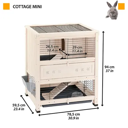 Ferplast CAGE COTTAGE MINI Клітка для кролів, дерев'яна: додаткове фото 2
