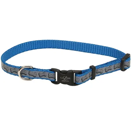 Coastal Lazer Brite Reflective Collar КОСТАЛ ЛАЗЕР БРАЙТ світловідбивний нашийник для собак, 1.6х30-46см Бірюзовий з кісточками