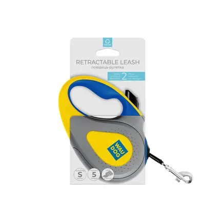 Повідець-рулетка для собак WAUDOG R-leash, малюнок "Colors of freedom", S, до 15 кг, 5 м, світловідбивна стрічка: додаткове фото 2