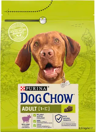 Сухий корм DOG CHOW Adult 1+ для дорослих собак з ягням 2,5 кг
