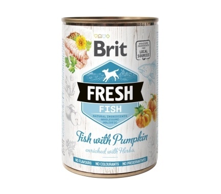 Консервований корм Brit Fresh Fish/Pumpkin для собак, з рибою та гарбузом, 400 г