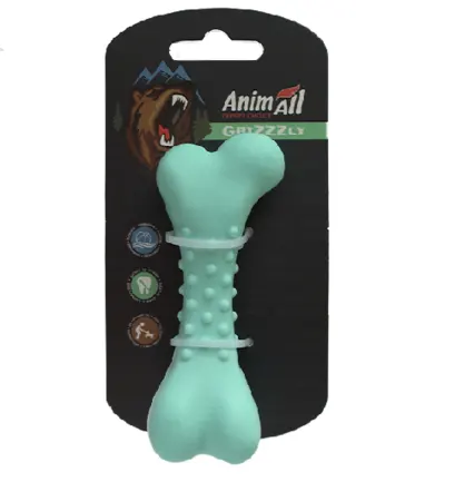 Іграшка AnimAll GrizZzly для собак, кістка, зелена, 11 × 4.7 см