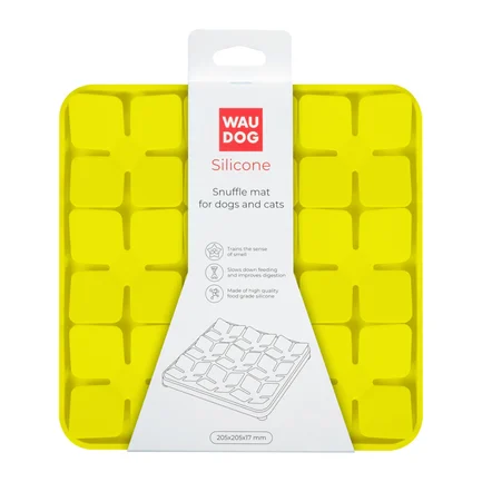Килимок для пошуку корму WAUDOG Silicone, 205х205х17 мм, жовтий: додаткове фото 2