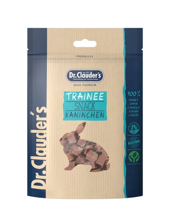 Заохочувальні тренувальні ласощі Dr.Clauder's Trainee Snack Rabbit, 80 г, Органічні кубики з м'яса кролика для собак та котів