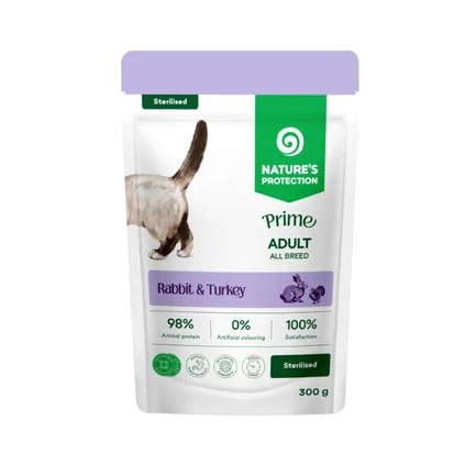 Nature's Protection Prime Sterilised Adult Cats Rabbit and Turkey Вологий корм для стерилізованих котів з кроликом і індичкою, 300 г
