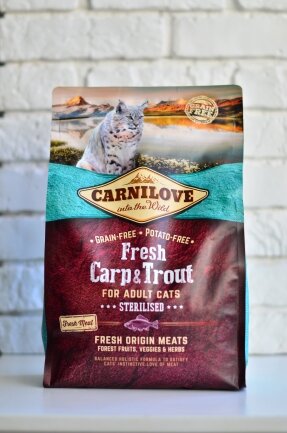 Сухий корм Carnilove Fresh Carp &amp; Trout для стерилізованих котів, риба, 2 кг — Фото 7