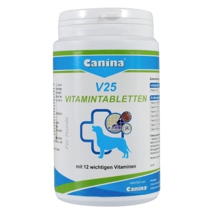 Вітаміни Canina V25 Vitamintabletten для собак, полівітамінний комплекс, 200 г (60 табл)