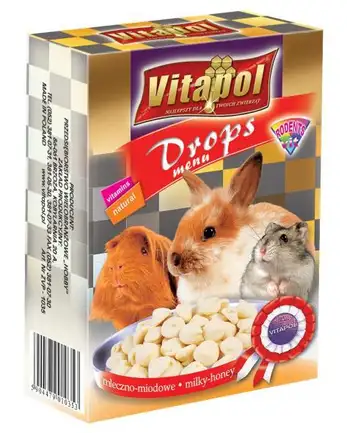 Vitapol Дропси для гризунів, молочно-медові 75 г.