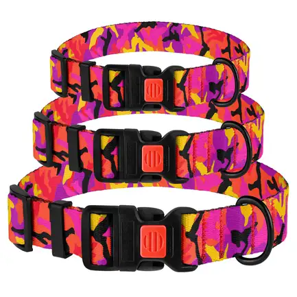 Нашийник для Собак BronzeDog Urban Camo Нейлоновий з Пластиковою Пряжкою Рожевий XL: додаткове фото 2