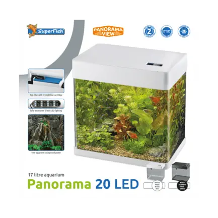 Акваріум скляний - Superfish Panorama 20 LED WHITE (A4052005): додаткове фото 2