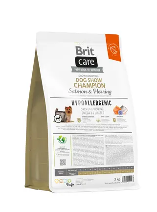 Сухий корм Brit Care Dog Hypoallergenic Dog Show Champion для виставкових собак, з лососем і оселедцем, 3 кг: додаткове фото 4