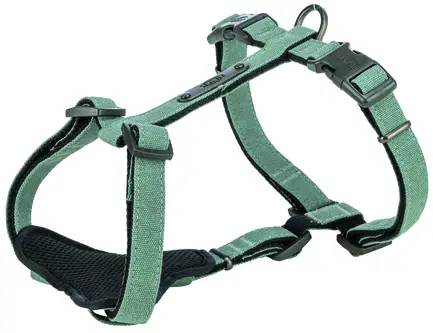 Шлея Trixie CityStyle H-harness для собак бавовна S–M 42–60 см 15 мм світло-зелена