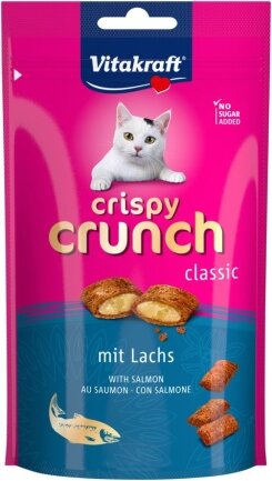 Подушечки Vitakraft Crispy Crunch для котів, з лососем, 60 г