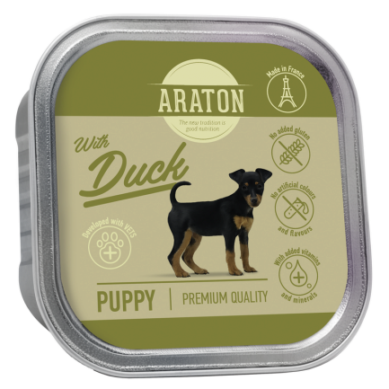 Вологий корм для цуценят з качкою ARATON Puppy with Duck, 150 г