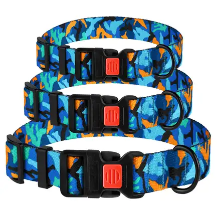 Нашийник для Собак BronzeDog Urban Camo Нейлоновий з Пластиковою Пряжкою Синій L: додаткове фото 2