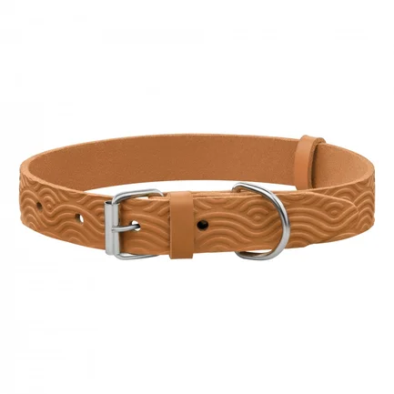 Нашийник для Собак Шкіряний BronzeDog Classic з тисненням Гірчичний M: додаткове фото 2