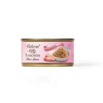 Natural Kitty Meat Lover вологий корм для кішок з курячим філе у соусі, 70 г
