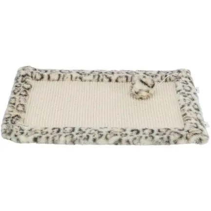 Дряпка-килимок для котів Trixie ''Leo'' з плюшевою рамкою, 55*35 см, крем
