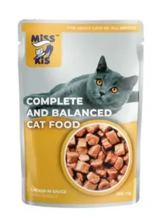 Вологий корм Miss Kiss для котів з куркою в соусі 100г
