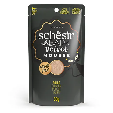 Schesir After Dark Chicken ШЕЗІР КУРКА мус, натуральні консерви для котів, пауч 80г 0,08 кг