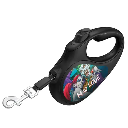 Повідець-рулетка для собак WAUDOG R-leash, малюнок "Божевільне кохання", XS, до 12 кг, 3 м, світловідбиваюча стрічка чорний: додаткове фото 3