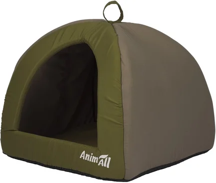 Будиночок для котів і собак AnimAll Green S 46х46х35 см Зелений