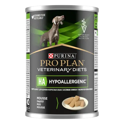 Purina Pro Plan Veterinary Diets HA Hypoallergenic Консерви гіпоалергенні для цуценят і дорослих собак, мус 400 г: додаткове фото 3