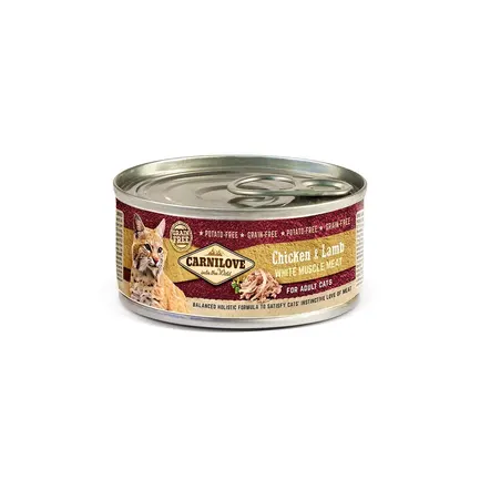 Вологий корм Carnilove Chicken & Lamb для котів, курка та ягня, 100 г