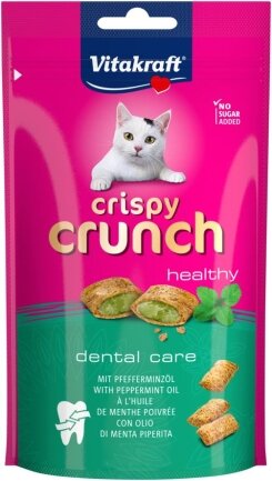 Хрусткі подушечки Vitakraft Crispy Crunch для котів, м’ята, 60 г