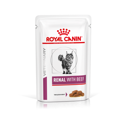 Дієтичний вологий корм Royal Canin RENAL CAT BEEF (шматочки у соусі) для котів 85 г