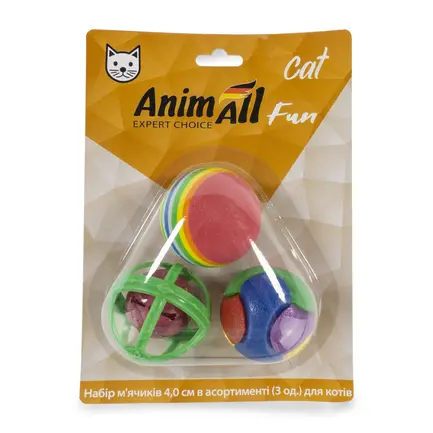 ТМ AnimAll Fun Cat, VP064 Набір іграшок для котів- 3 шт.