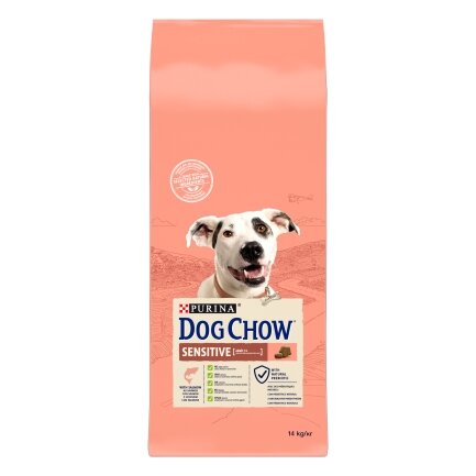 Сухий корм DOG CHOW Sensitive Adult 1+ для дорослих собак схильних до алергії з лососем 14 кг — Фото 1