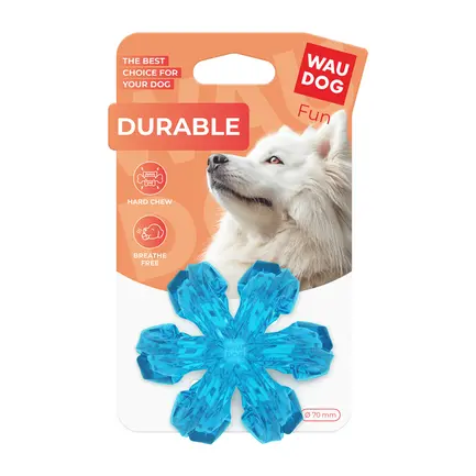 Іграшка для собак WAUDOG Fun Durable Дихаючий м'яч, термопластична гума, 70 мм, блакитний: додаткове фото 2