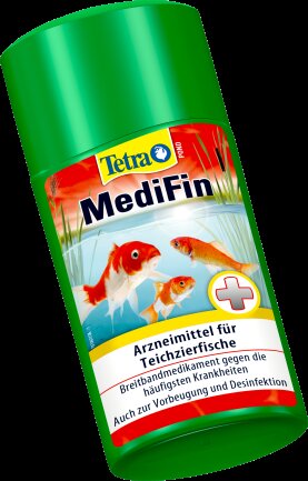 Засіб Tetra Pond MediFin лікарський проти інфекцій та хвороб ставкових риб, 250 мл на 5000 л — Фото 1