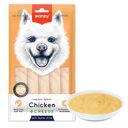 Wanpy Creamy Lickable Treat Chicken&Cheese ВАНПІ КУРКА СИР рідкі ласощі для собак 0,07 кг
