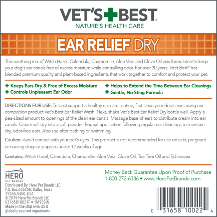 VET`S BEST Ear Relief Dry 118 мл — Фото 1