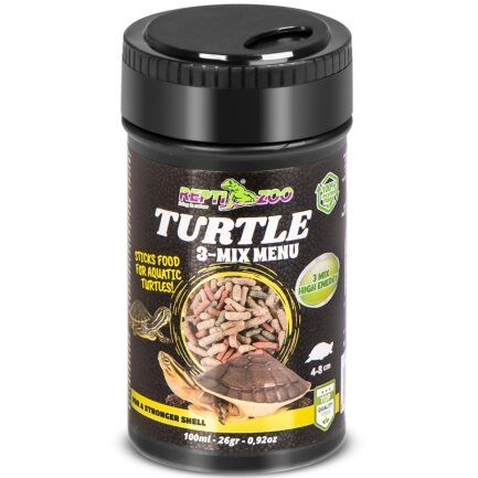 Корм із часником для водних черепах Repti-Zoo Turtle 3-Mix Menu 100мл. — Фото 2