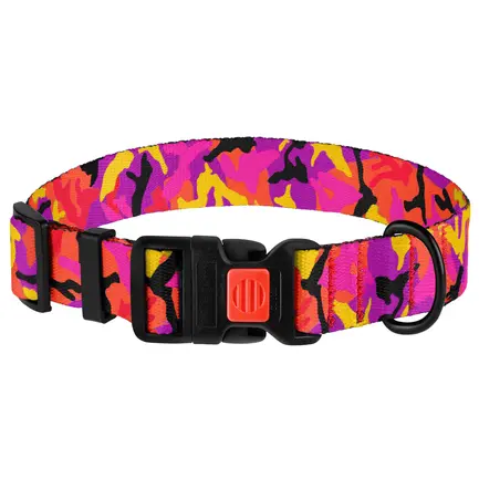 Нашийник для Собак BronzeDog Urban Camo Нейлоновий з Пластиковою Пряжкою Рожевий XL: додаткове фото 3