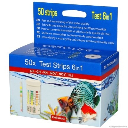 Тест-смужки для акваріумів і ставків Easy-Life 6in1 test strips 50 тестів (TST61) — Фото 4