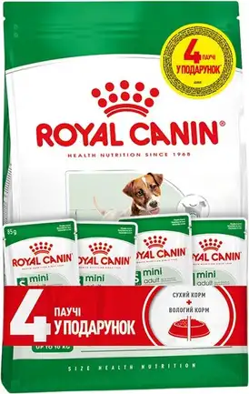 Сухий корм Royal Canin MINI ADULT для дорослих собак малих порід 2 кг + Wet Mini Adult 85 г х 4 шт