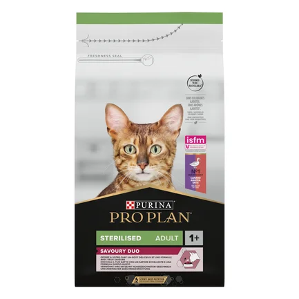 Сухий корм PRO PLAN Sterilised Adult 1+ Savoury Duo для дорослих котів після стерилізації з качкою та печінкою 1,5 кг